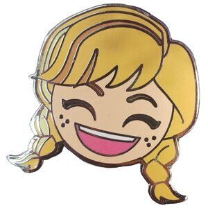 Disney Anna Frozen Trading Pin Laughing Emoji Princess Badge Brooch Lapel Pin